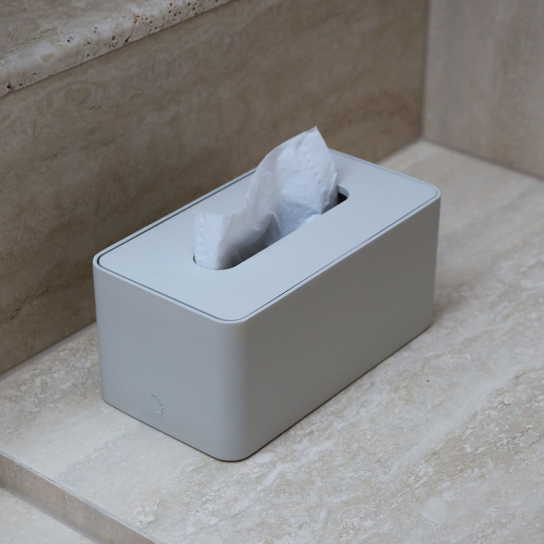 DESIGNSTUFF ARC Rectangle Tissue Box, Stone