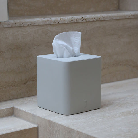 DESIGNSTUFF ARC Square Tissue Box, Stone