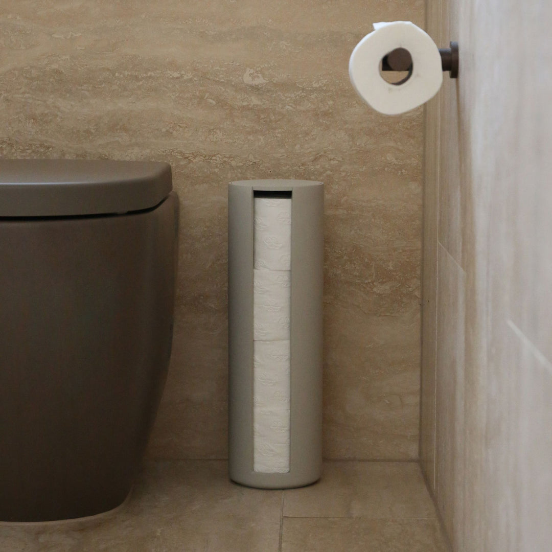 DESIGNSTUFF ARC Toilet Paper Storage Holder, Stone