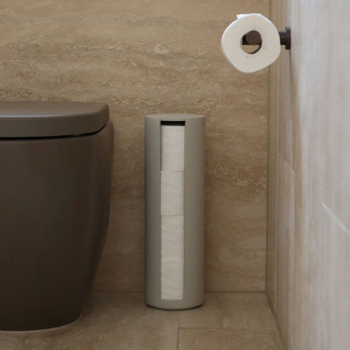 DESIGNSTUFF ARC Toilet Paper Storage Holder, Stone