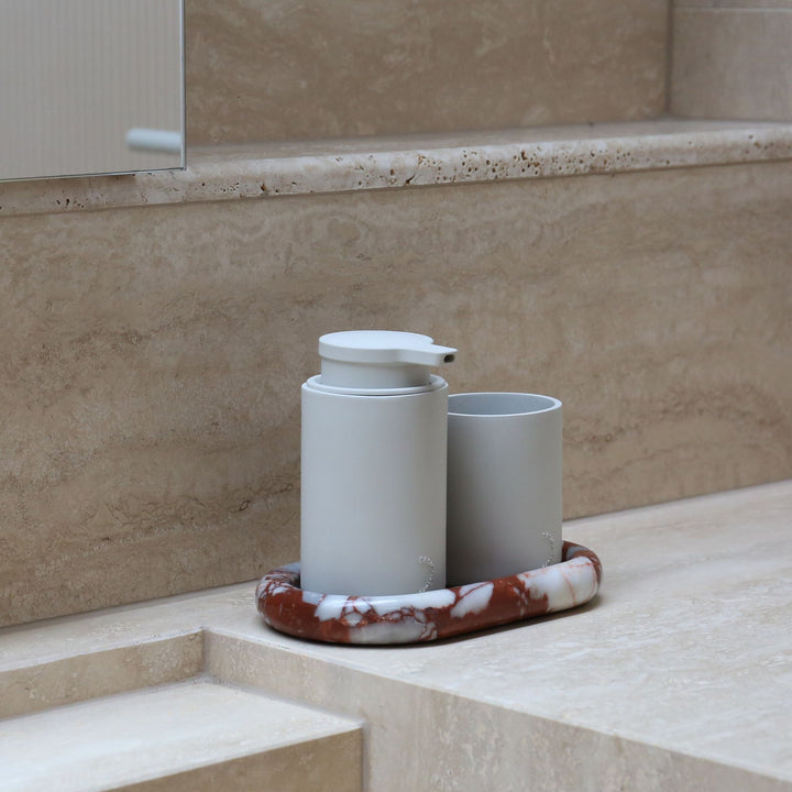 DESIGNSTUFF ARC Tumbler/Toothbrush Holder, Stone