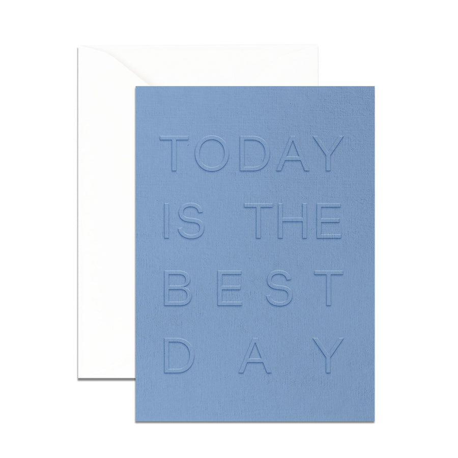 DESIGNSTUFF Greeting Card, Best Day, Light Blue