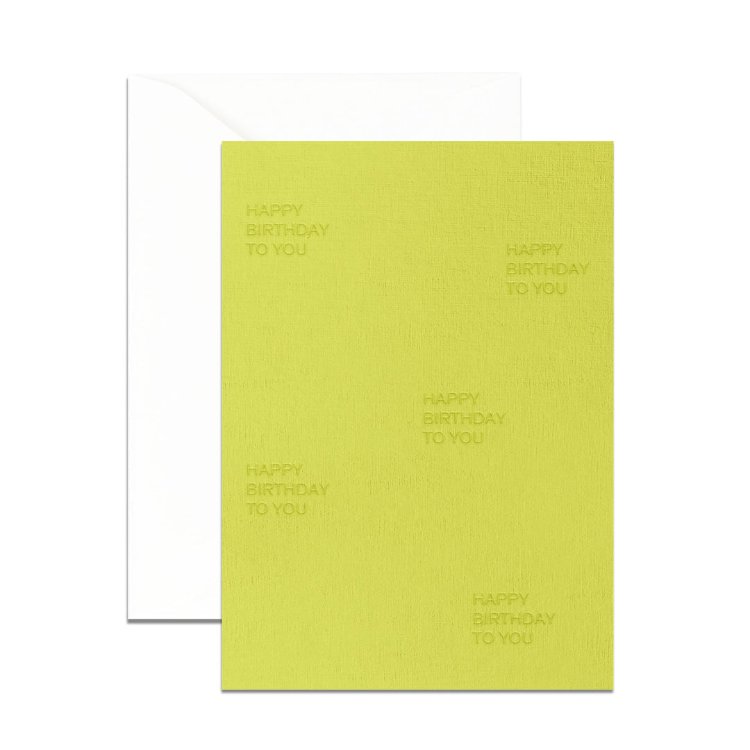 DESIGNSTUFF Greeting Card, Happy Birthday To You, Yellow