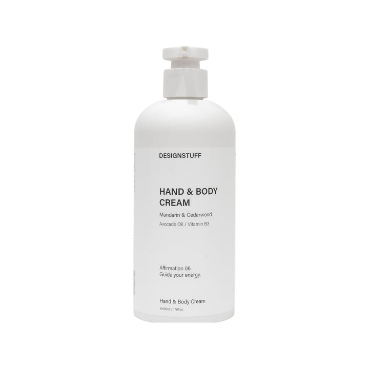 DESIGNSTUFF Hand & Body Cream, Mandarin & Cedarwood, 500mL