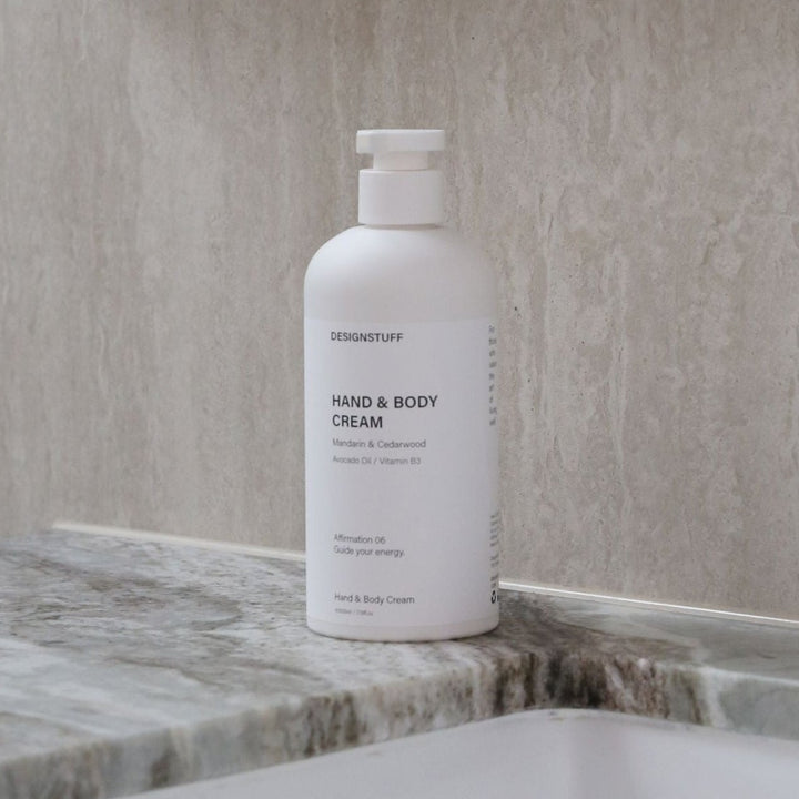 DESIGNSTUFF Hand & Body Cream, Mandarin & Cedarwood, 500mL