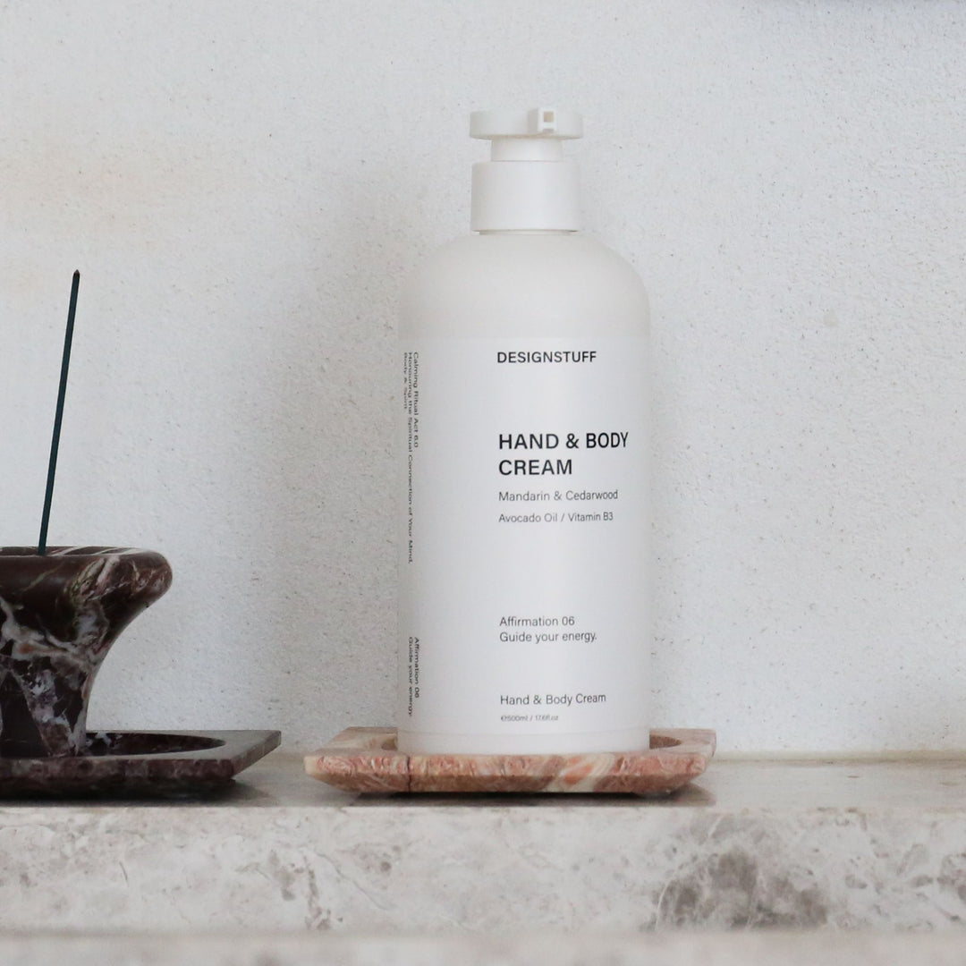 DESIGNSTUFF Hand & Body Cream, Mandarin & Cedarwood, 500mL