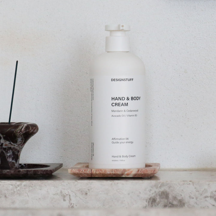 DESIGNSTUFF Hand & Body Cream, Mandarin & Cedarwood, 500mL