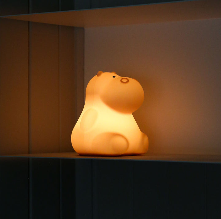 DESIGNSTUFF Little Hippo Kids Night Lamp, Clay