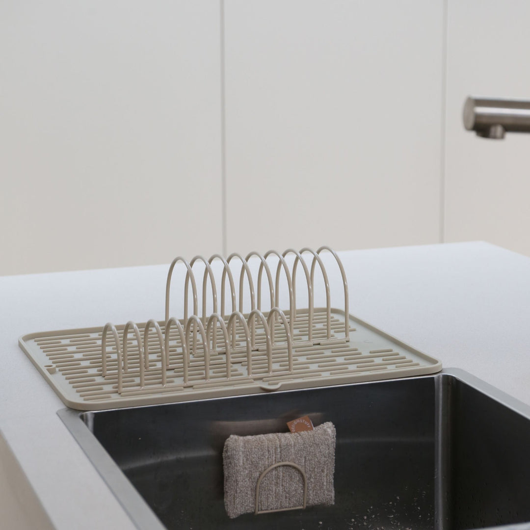 DESIGNSTUFF DRIP Dish Drainer, Sand (Set of 2)