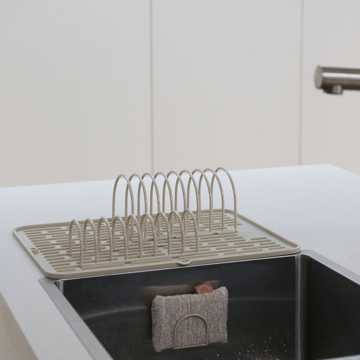 DESIGNSTUFF DRIP Dish Drainer, Sand (Set of 2)