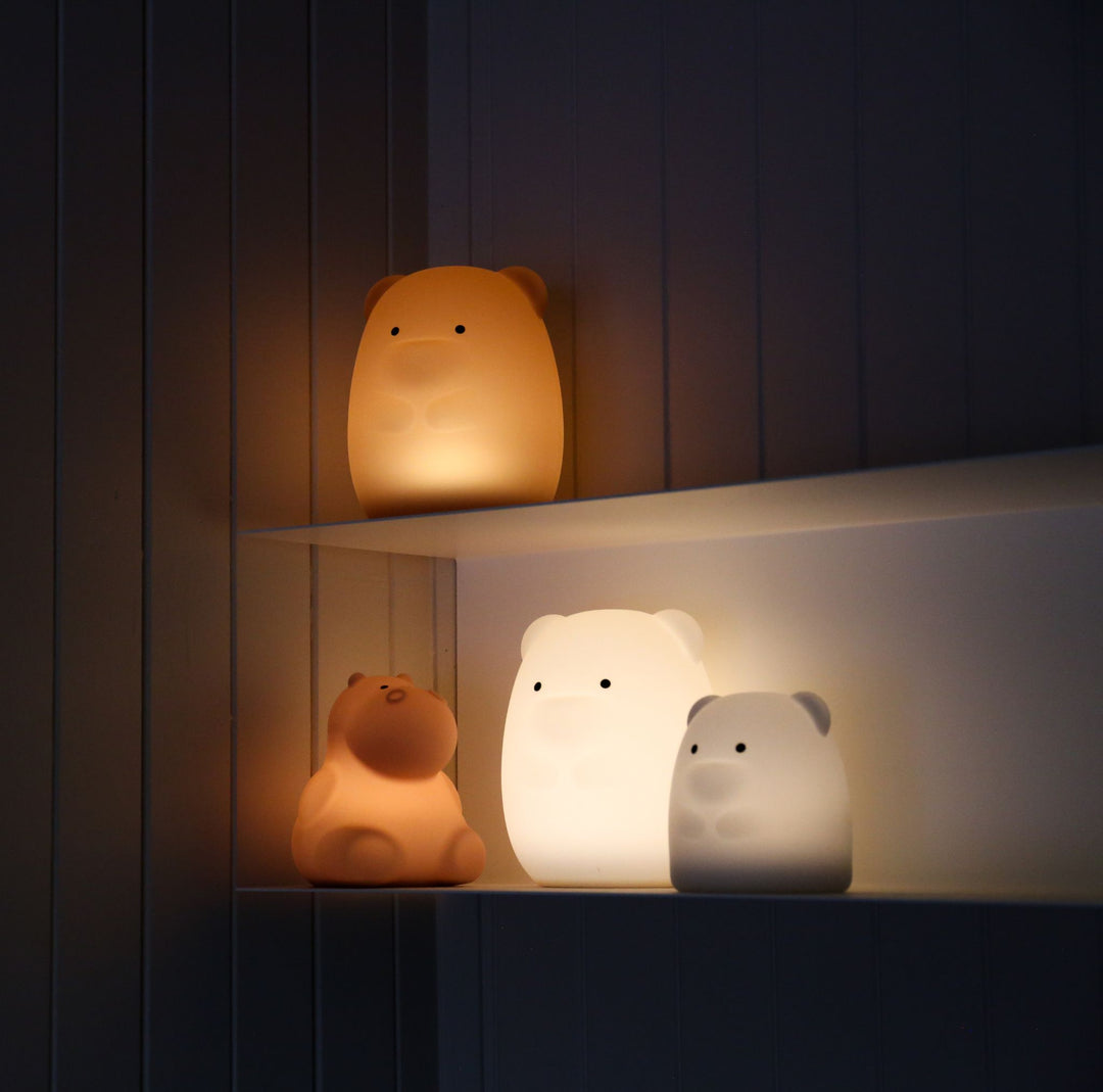 DESIGNSTUFF Little Hippo Kids Night Lamp, Clay
