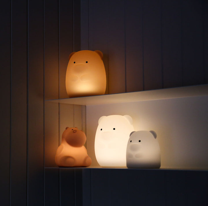 DESIGNSTUFF Little Hippo Kids Night Lamp, Clay