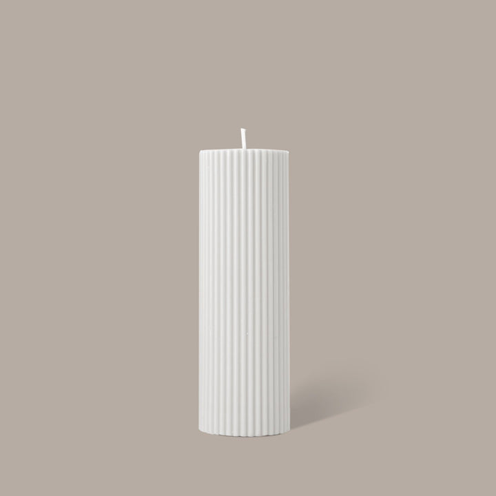 BLACK BLAZE Wide Column Pillar Candle, Cream White