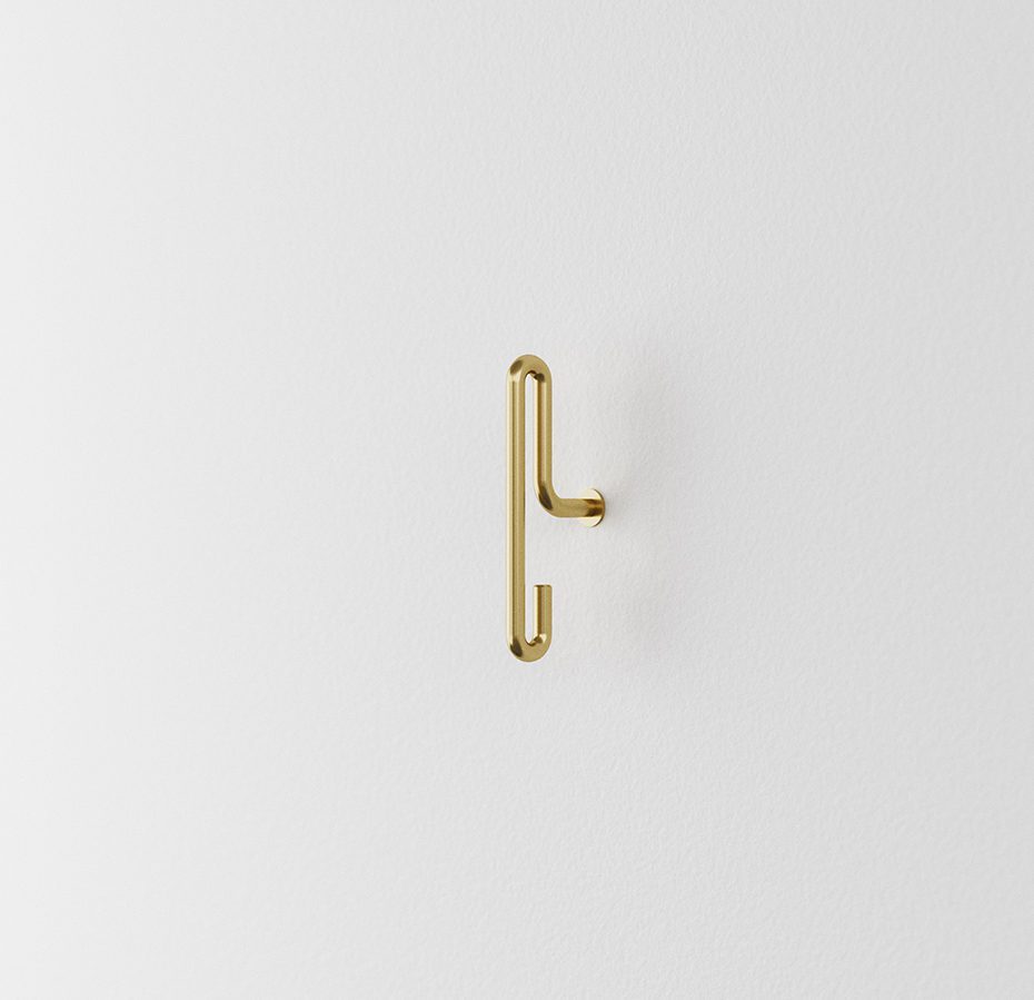 MOEBE Wall Hook Matt Gold, Small (Set of 2)