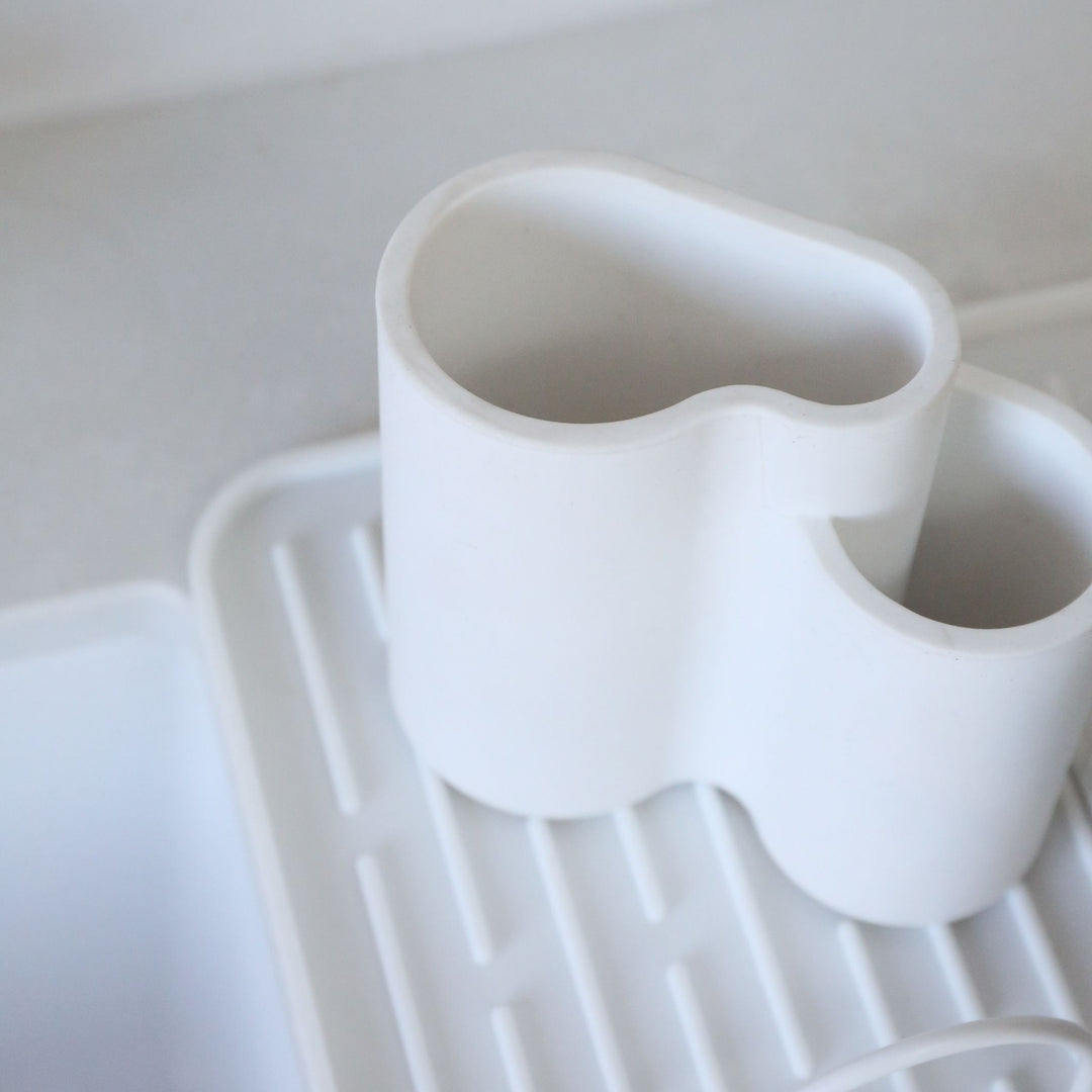 DESIGNSTUFF Store-All Cutlery Drainer/Holder, White