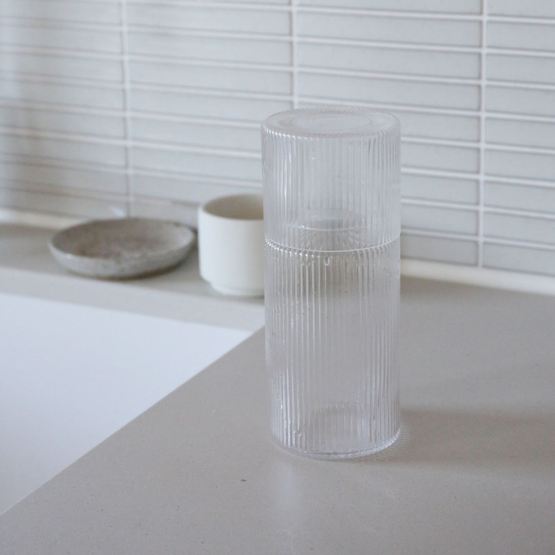 ferm LIVING Ripple Carafe Set, Clear