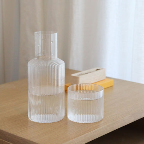 ferm LIVING Ripple Carafe Set, Clear