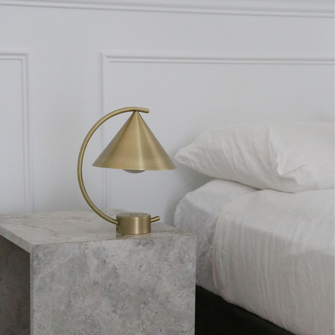 ferm LIVING Meridian Table Lamp, Portable, Brass