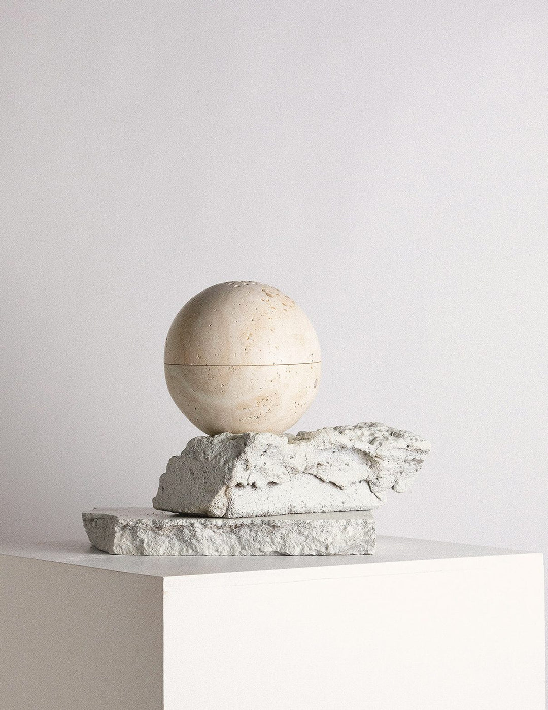 ADDITION STUDIO Sphere Incense Burner, Travertine