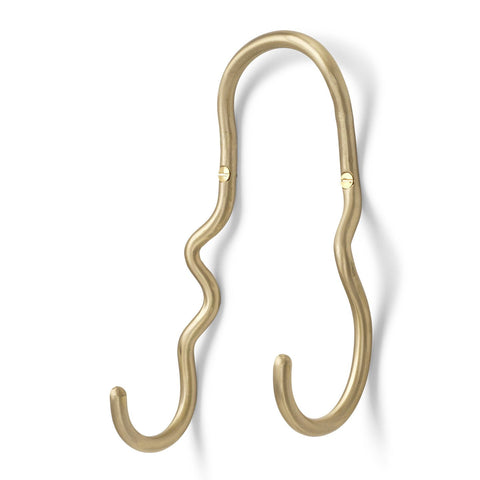 FERM LIVING Curvature Double Hook, Brass