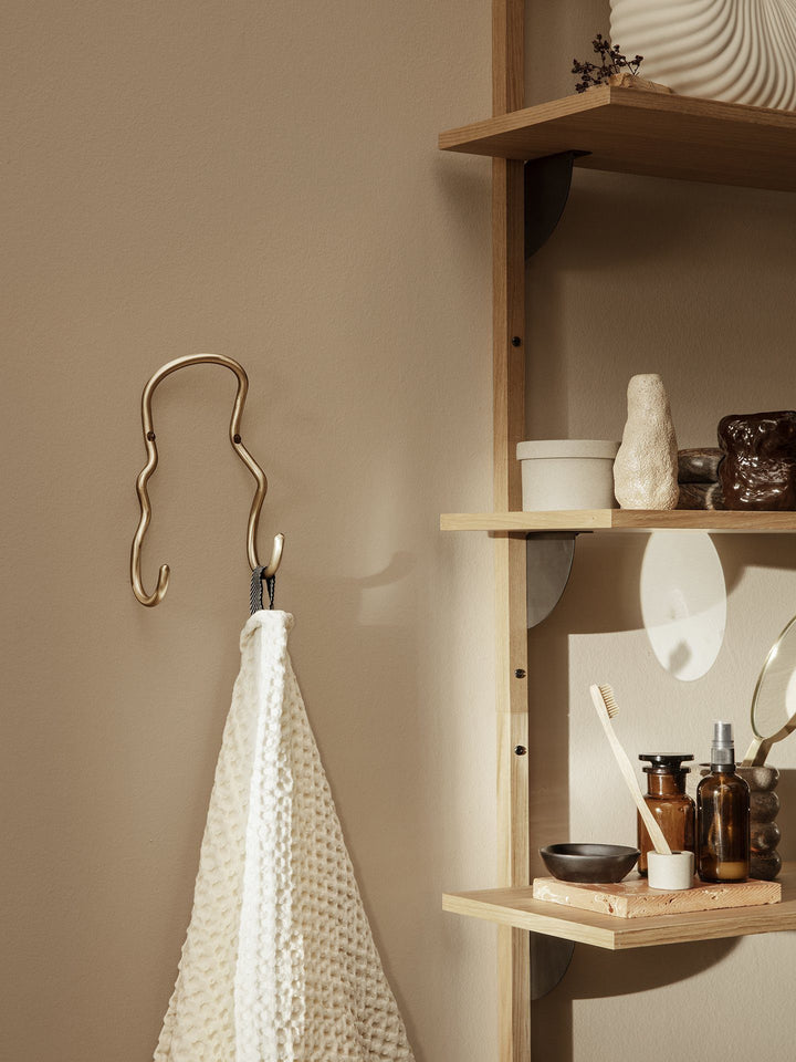 ferm LIVING Curvature Double Hook, Brass