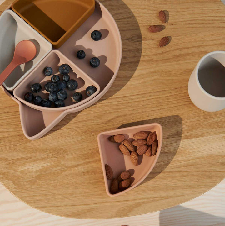 LIEWOOD Arne Toddler Divider Plates (set of 5) Silicone, Cat Rose Multi Mix