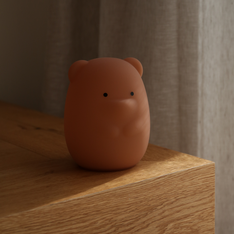 DESIGNSTUFF Bear Kids Night Lamp, Camel