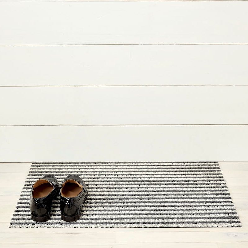 CHILEWICH Utility Door Mat, Shag In Out Mat, Breton Stripe/Gravel 61x91cm