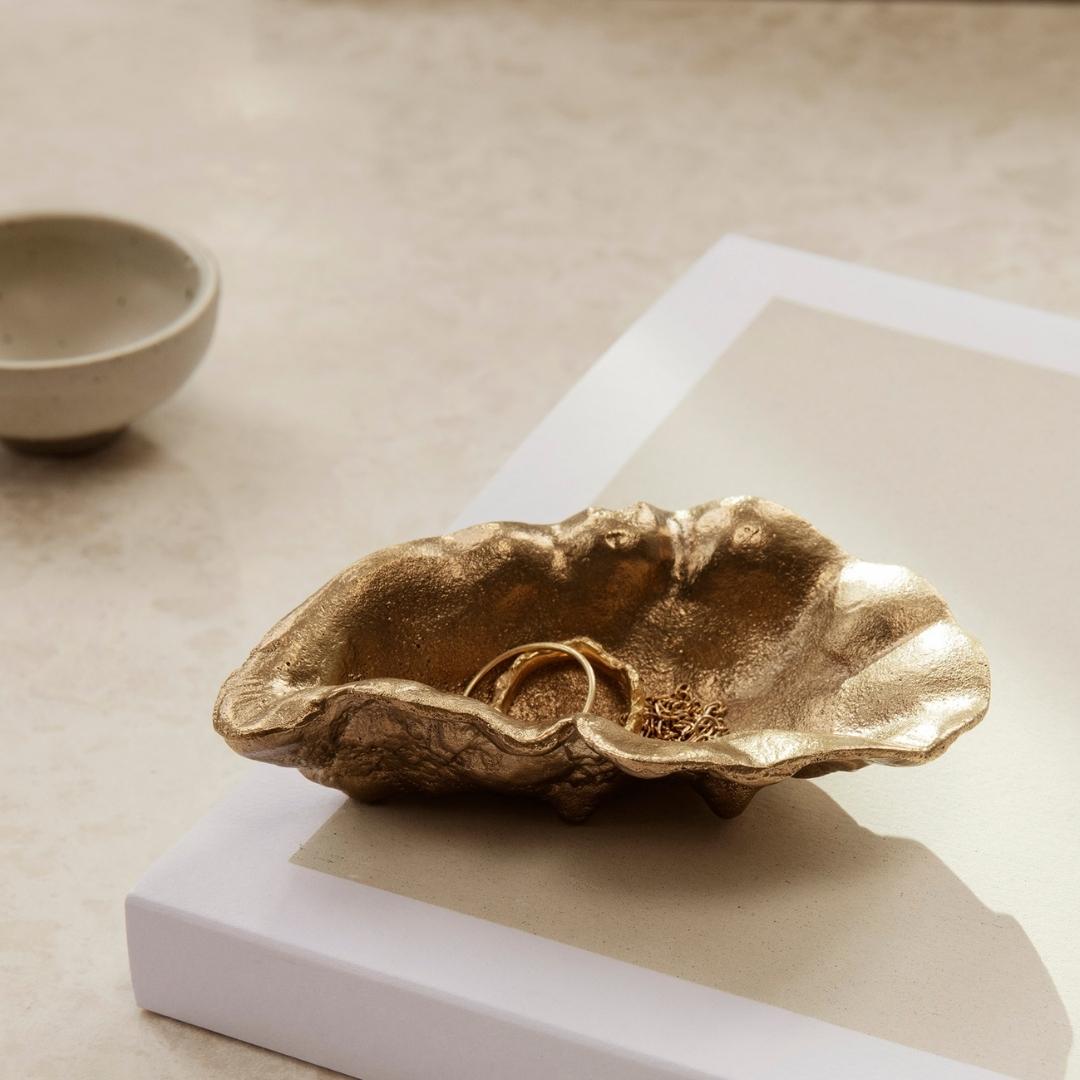 ferm LIVING Oyster Bowl, Brass