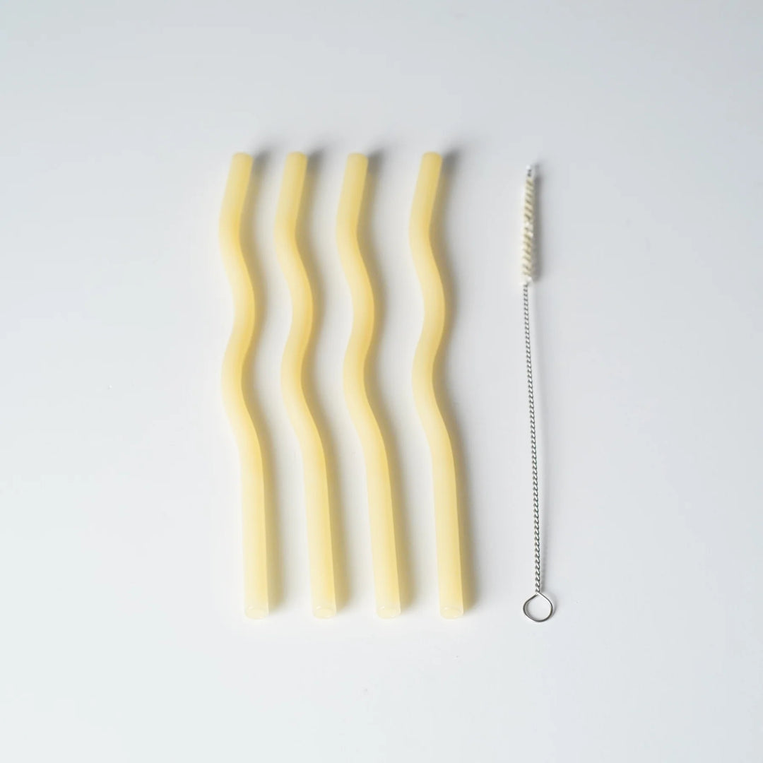 Gift With Purchase │ DESIGNSTUFF Curve Glass Straw (Set of 4)