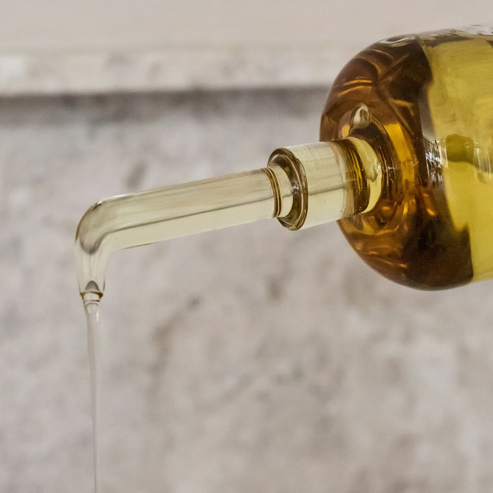 DESIGNSTUFF RUND Bottle for Olive Oil Glass/Silicone, 700ml, Fern