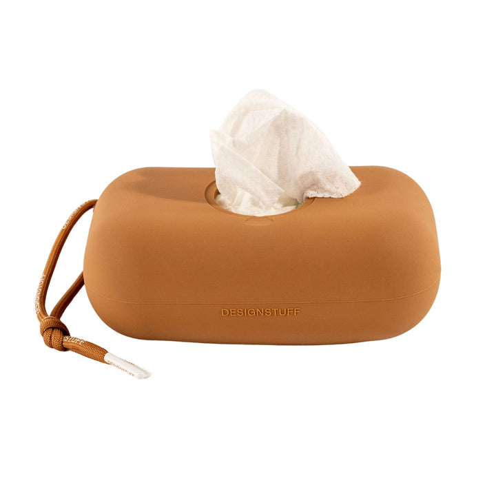 DESIGNSTUFF Wet Wipes Cover with Lid, Camel