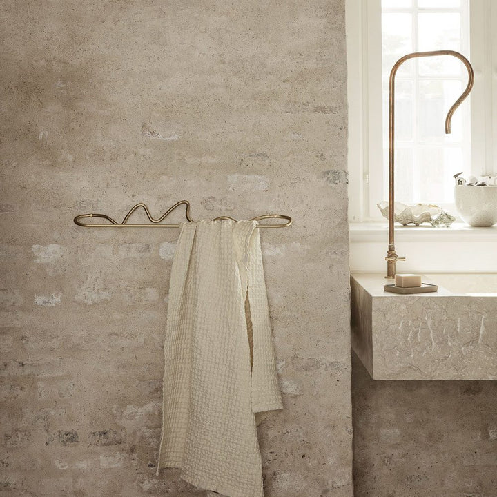 ferm LIVING Curvature Towel Hanger, Brass