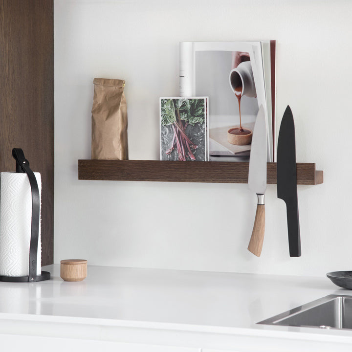 EKTA LIVING Magnetic Shelf/Knife Rack, Smoked Oak - 2 Sizes
