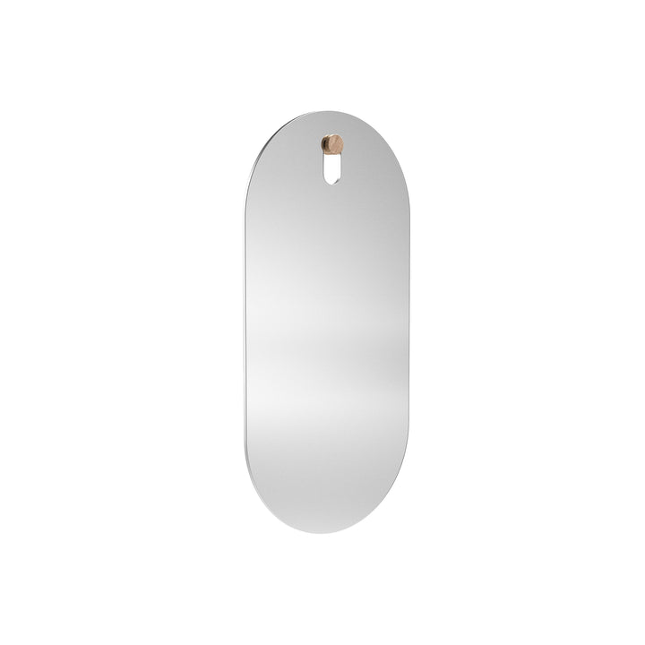 EKTA LIVING Mirror You, Oval H60cm x W30cm, Natural Oak