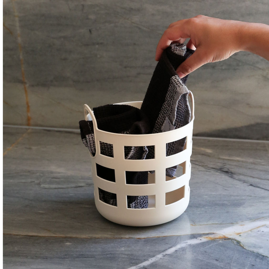 ENKEL STUDIO Storage Basket, Small, Sand (Set of 2)