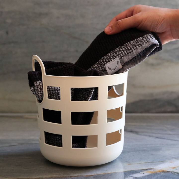 ENKEL STUDIO Storage Basket, Small, Sand (Set of 2)