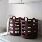ENKEL STUDIO Storage and Laundry Basket, Large, Burgundy (Set of 2)