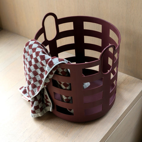 ENKEL STUDIO Storage and Laundry Basket, Burgundy (Set of 2)