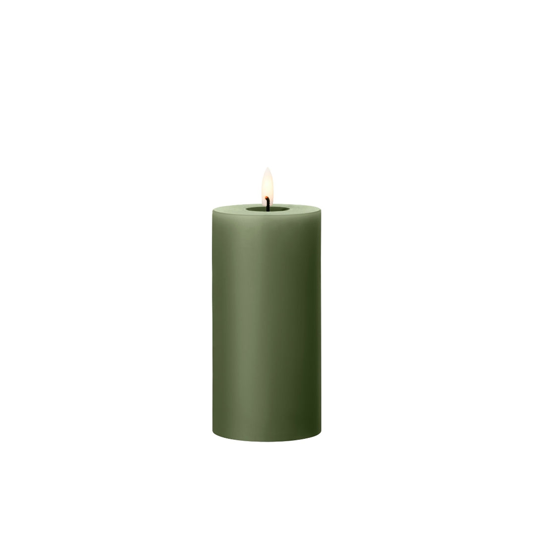 ESTER & ERIK LED Pillar Candle, 15cm, Green Soil