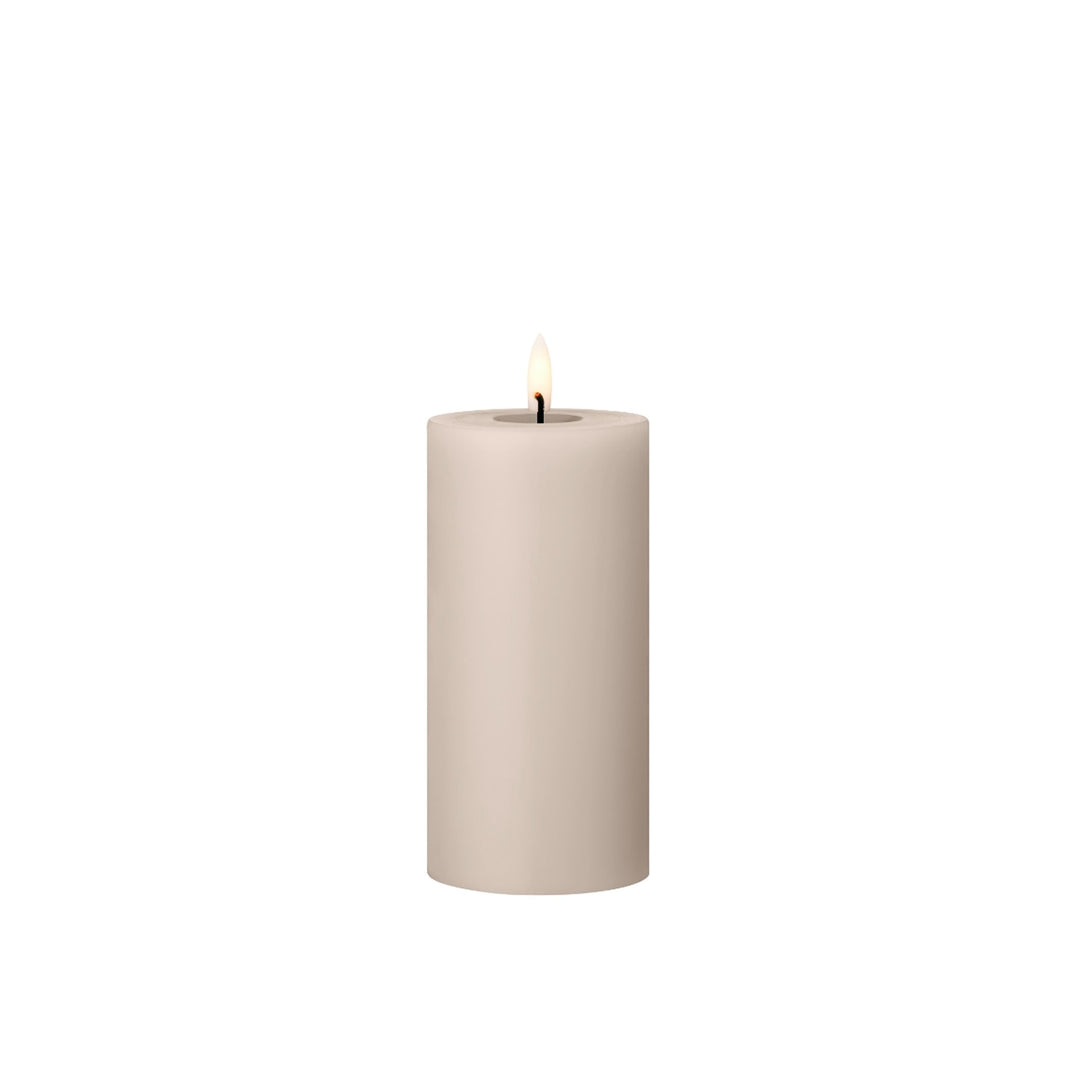 ESTER & ERIK LED Pillar Candle, 15cm, Linen Grey