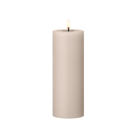 ESTER & ERIK LED Pillar Candle, 20cm, Linen Grey