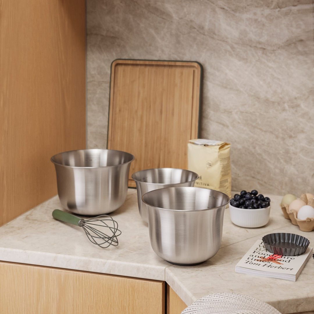EVA SOLO Green Tools Mixing Bowls, Stainless Steel (Set of 3)