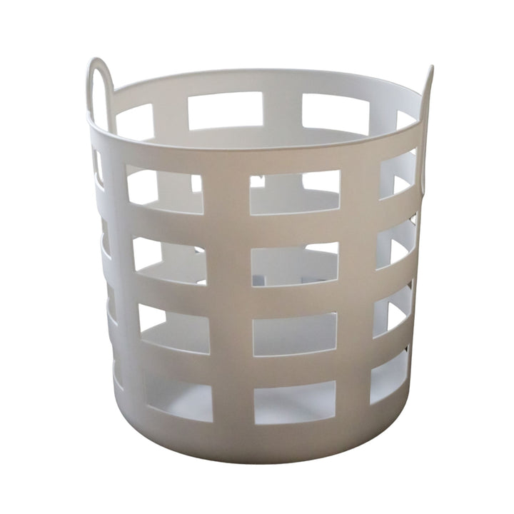 ENKEL STUDIO Storage and Laundry Basket, Large, White (Set of 2)