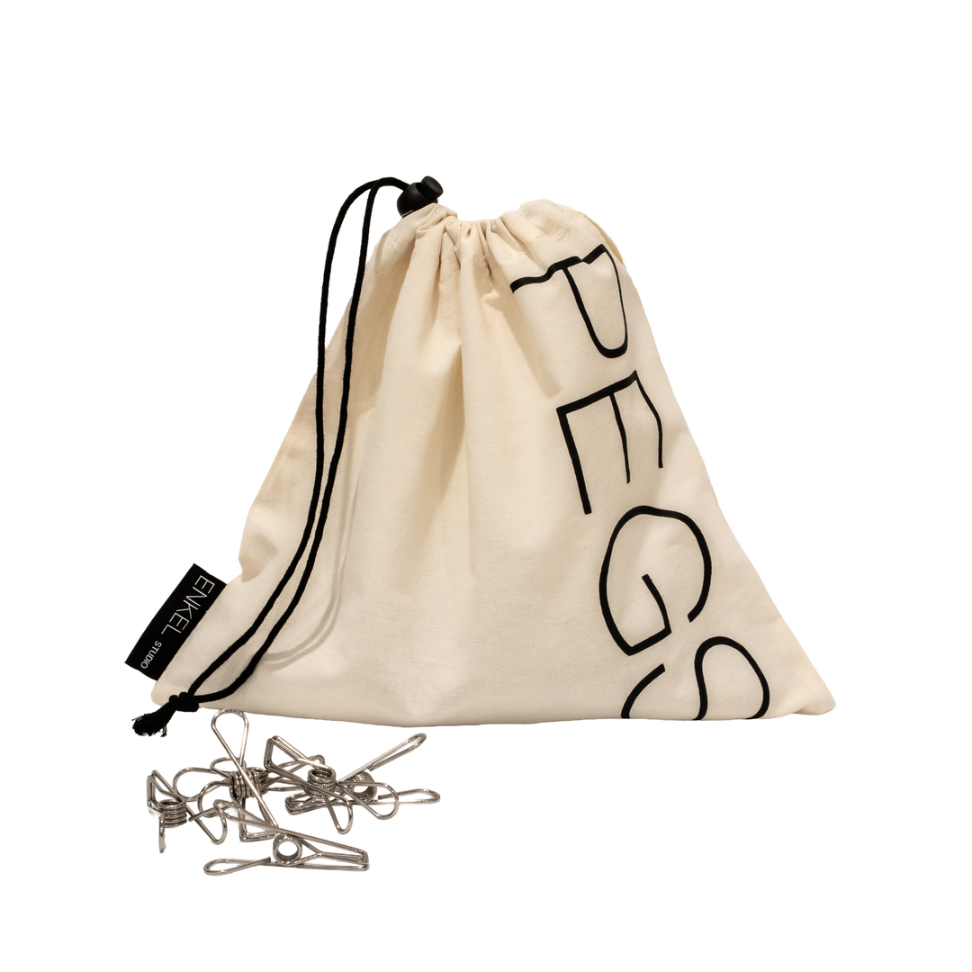 ENKEL STUDIO Hang Pegs Set, Stainless Steel (Set of 60)