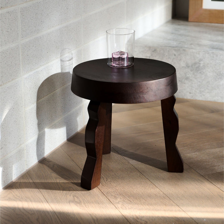 ferm LIVING Faye Stool, Dark Stained Mango