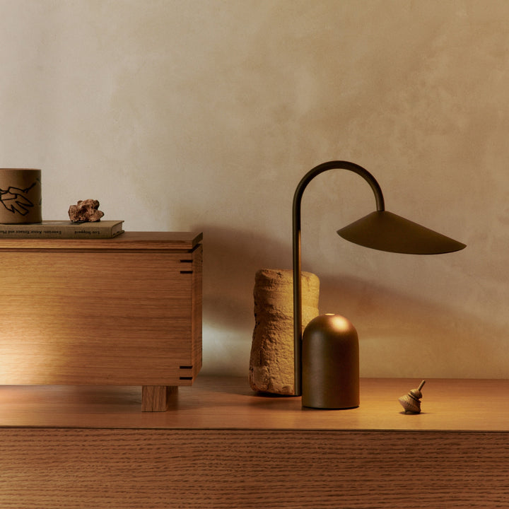 FERM LIVING Arum Portable Lamp, Dark Chocolate