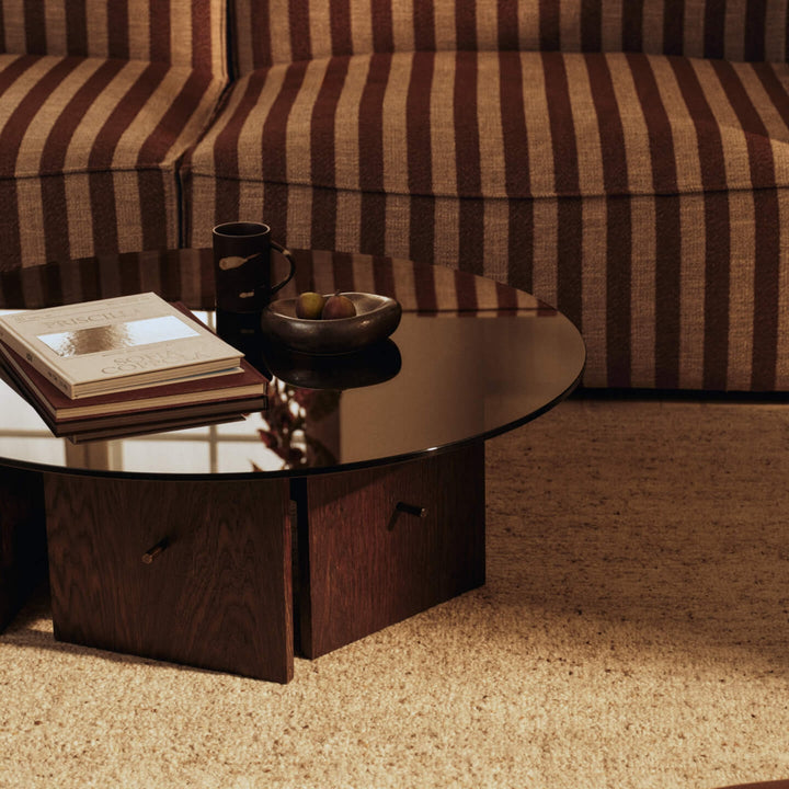 PRE-ORDER │ FERM LIVING Aukko Coffee Table, Tinted Glass/Dark Stained Oak