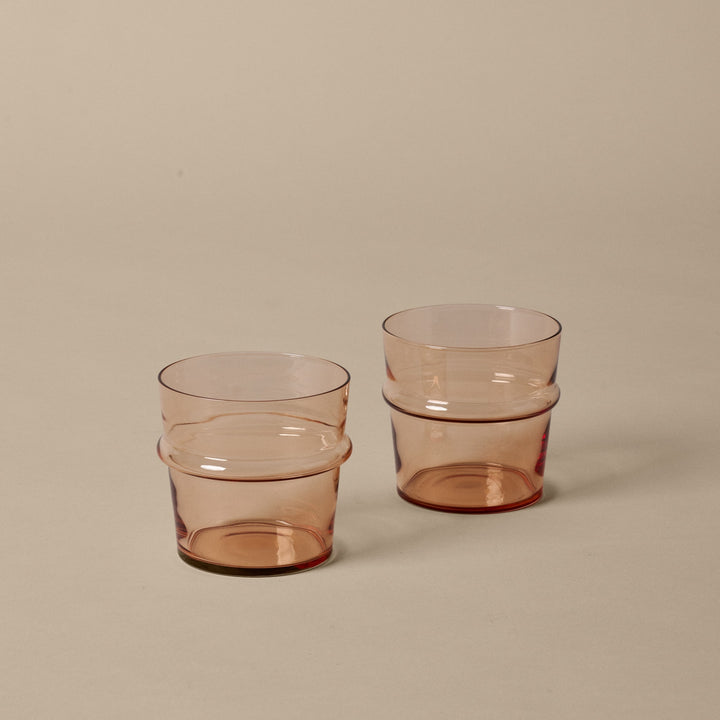 FERM LIVING Boya Low Glasses, Blush (Set of 2)