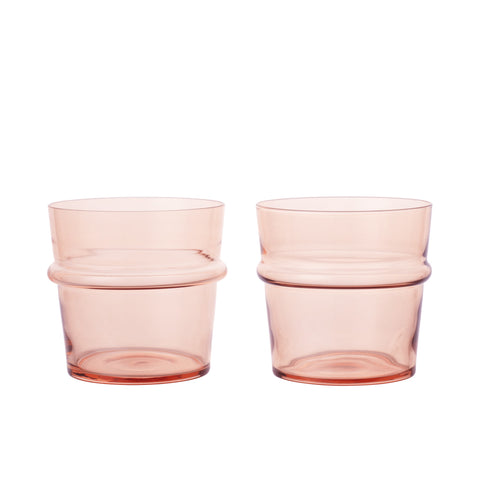 FERM LIVING Boya Low Glasses, Blush (Set of 2)